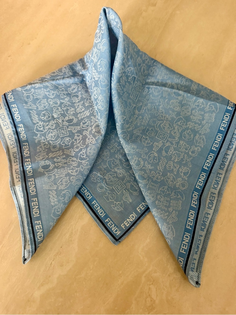 FENDI Vintage Zodiac Small Scarf